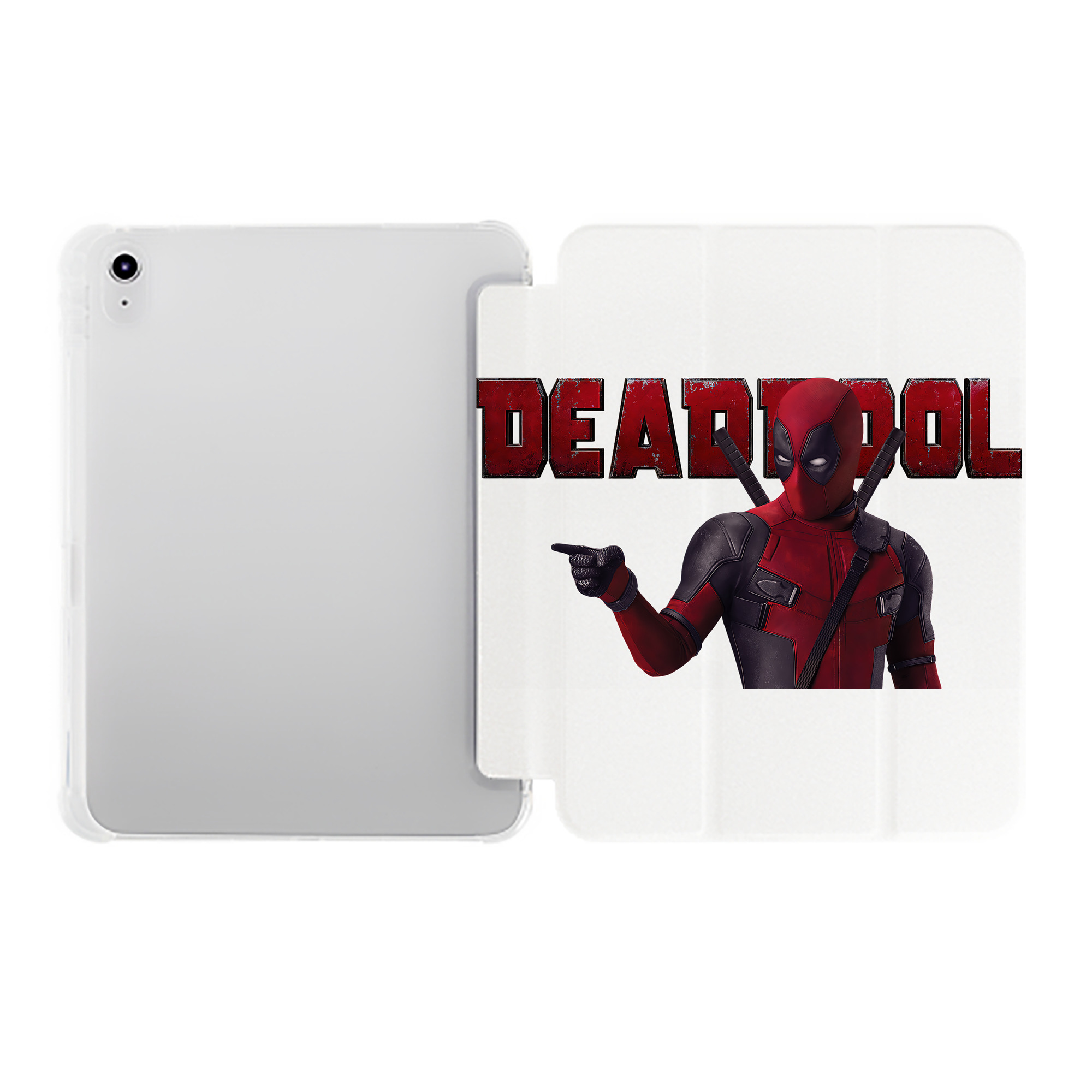 （画像用） Deadpool デッドプール IPad ケース ペン収納付き 三つ折りスタンド PUレザー×シリコン 対応機種9.5/10.5/10.9インチ